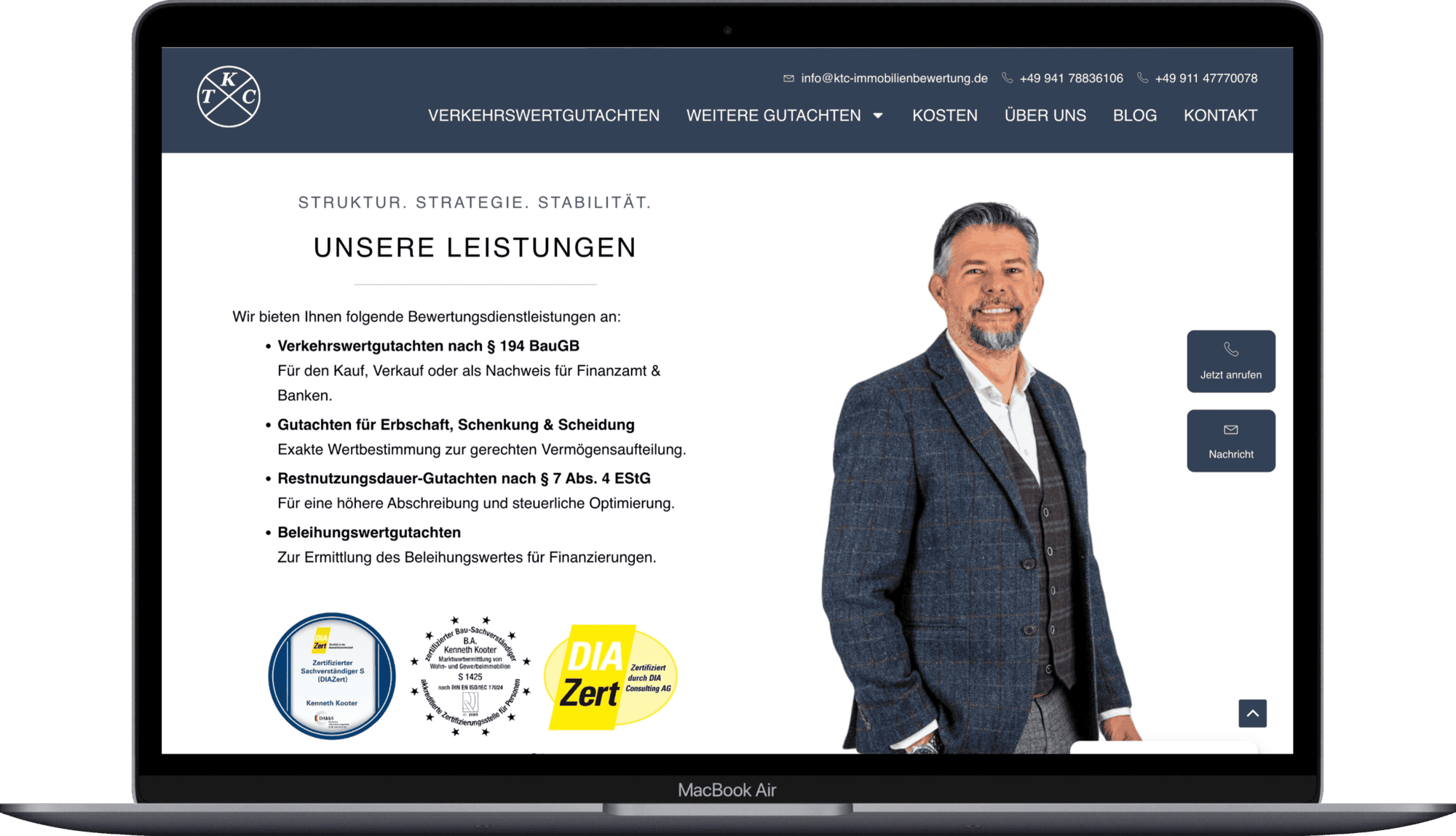 Beispiel einer WordPress Website