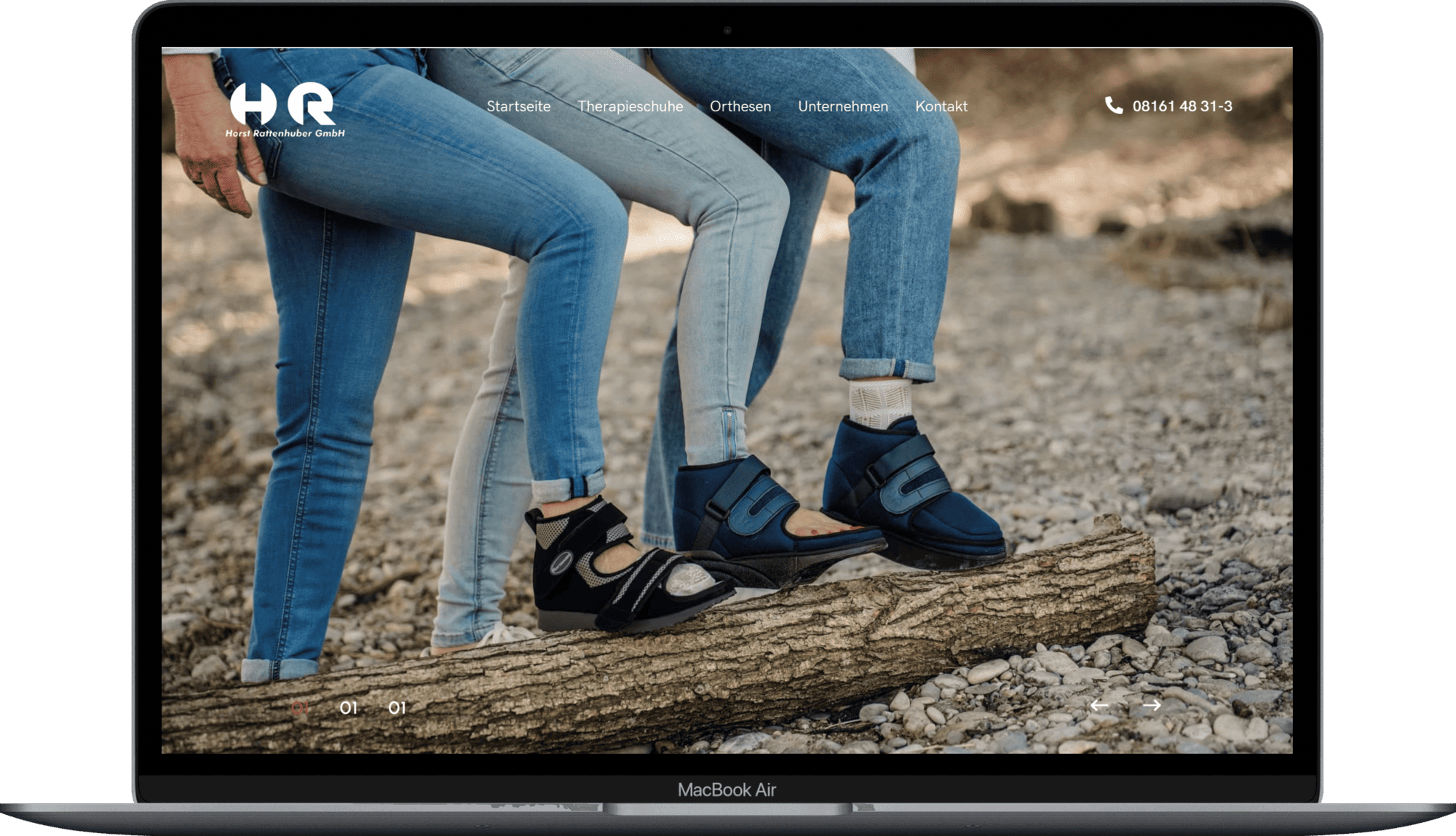 Beispiel einer Unternehmenswebsite